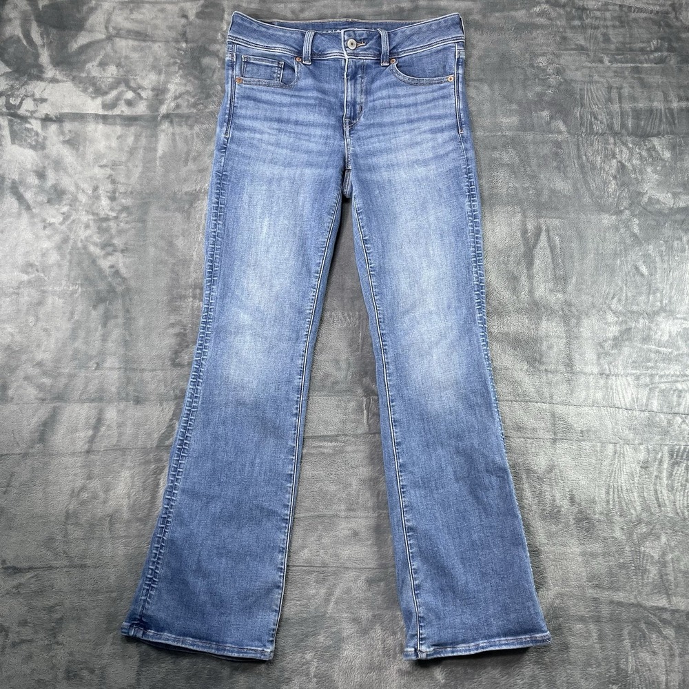 American Eagle Womens Jeans Blue Size 6 Short Kick Boot Denim Light wash